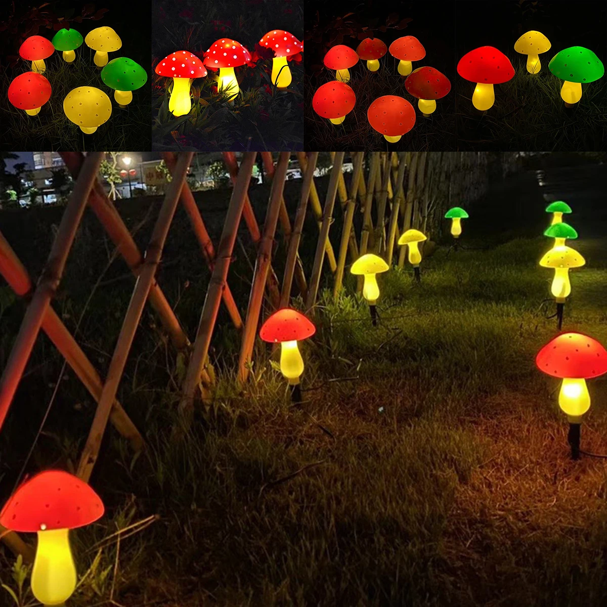 

Solar Mushroom String Solar Lights LED Outdoor String Lawn Lamps Waterproof String Lamp For Lawn Garden Patio Street Decoration
