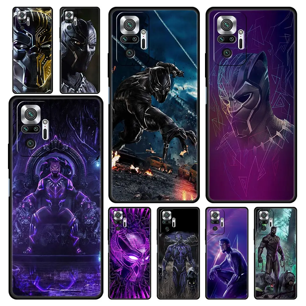 

Cover Case for Xiaomi 11T 12 12Pro 12X Redmi 7 8 9 10 7A 8A 9A 10A 9C 10C K40 K50 Pro Plus Full Style Marvel Black Panther