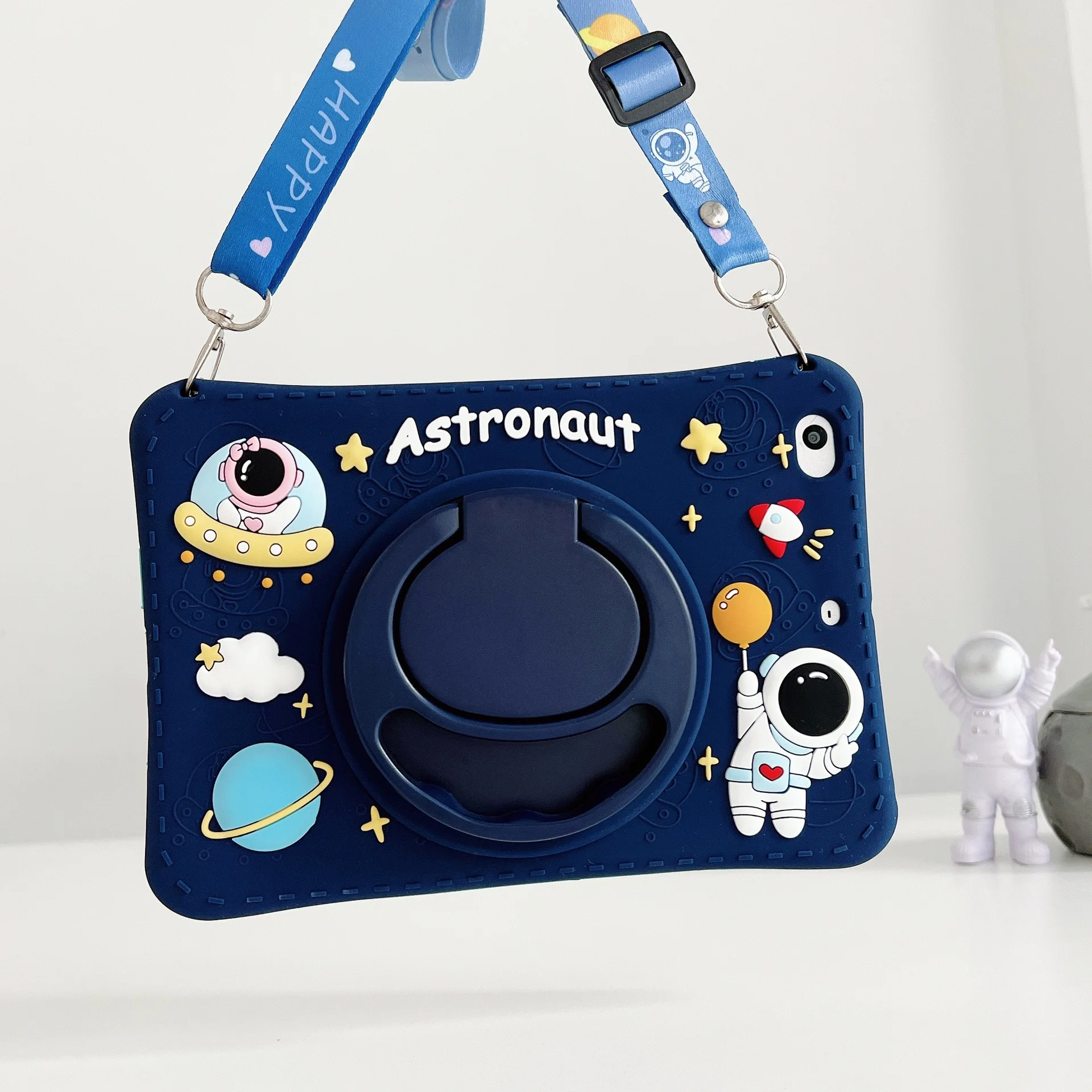 

360 Rotating Cartoon Astronaut Cases for iPad Mini 6 5 4 Generation 8.3 2021 7.9 inch 2019 Kids Silicone Stand Tablet Cover