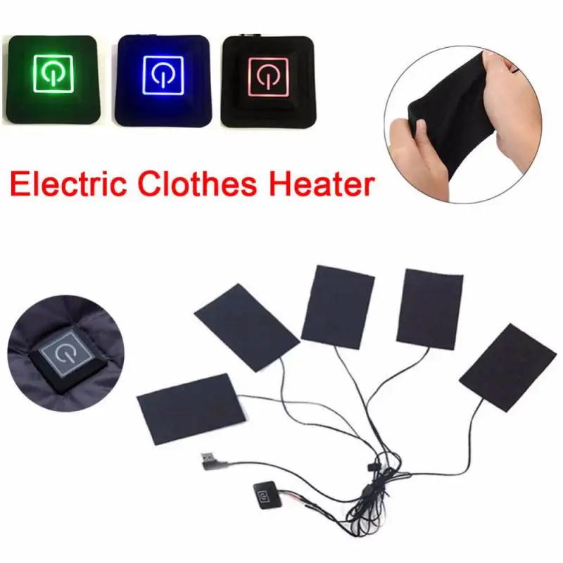 

5-In-1 USB Electric Heated Heating Pad Outdoor Themal Warm Winter Heating Adjustable Carbon Fiber Heated Clothes Pad