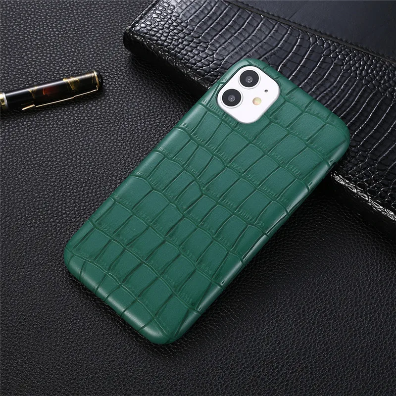 Чехол для телефона из кожи крокодила для iPhone 7 8 Plus SE2 11 Pro X XS Max XR Men Alligator Cover Iphone 11promax on.