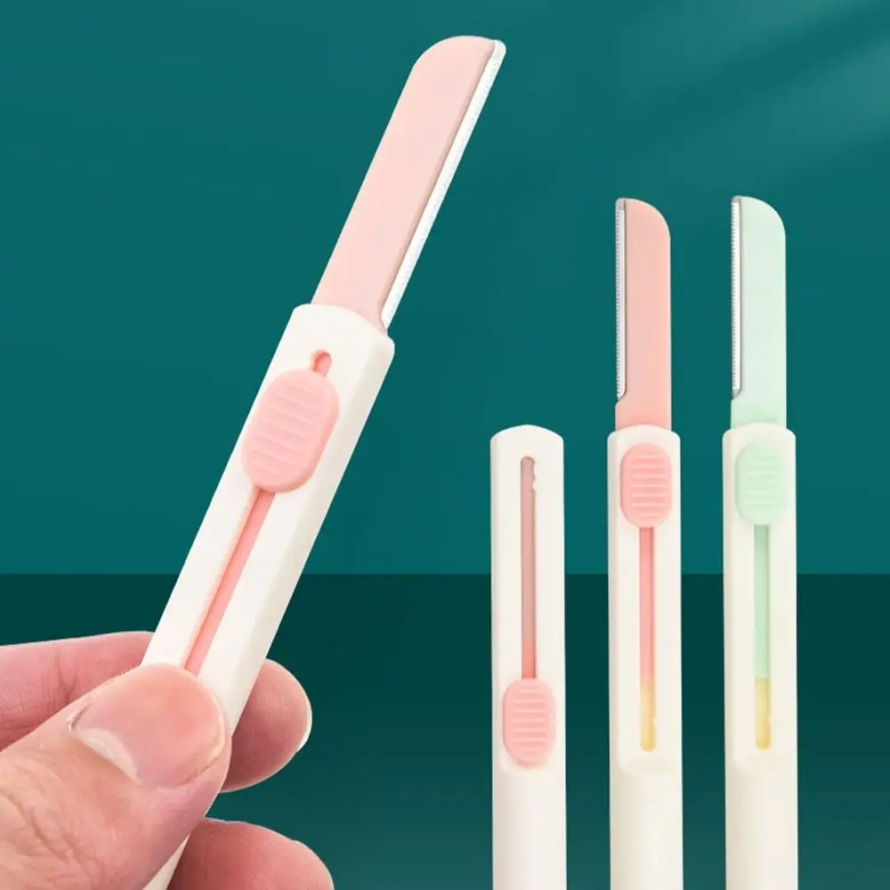 Выдвижная Бритва для бровей из нержавеющей стали триммер Женская бритва лезвия