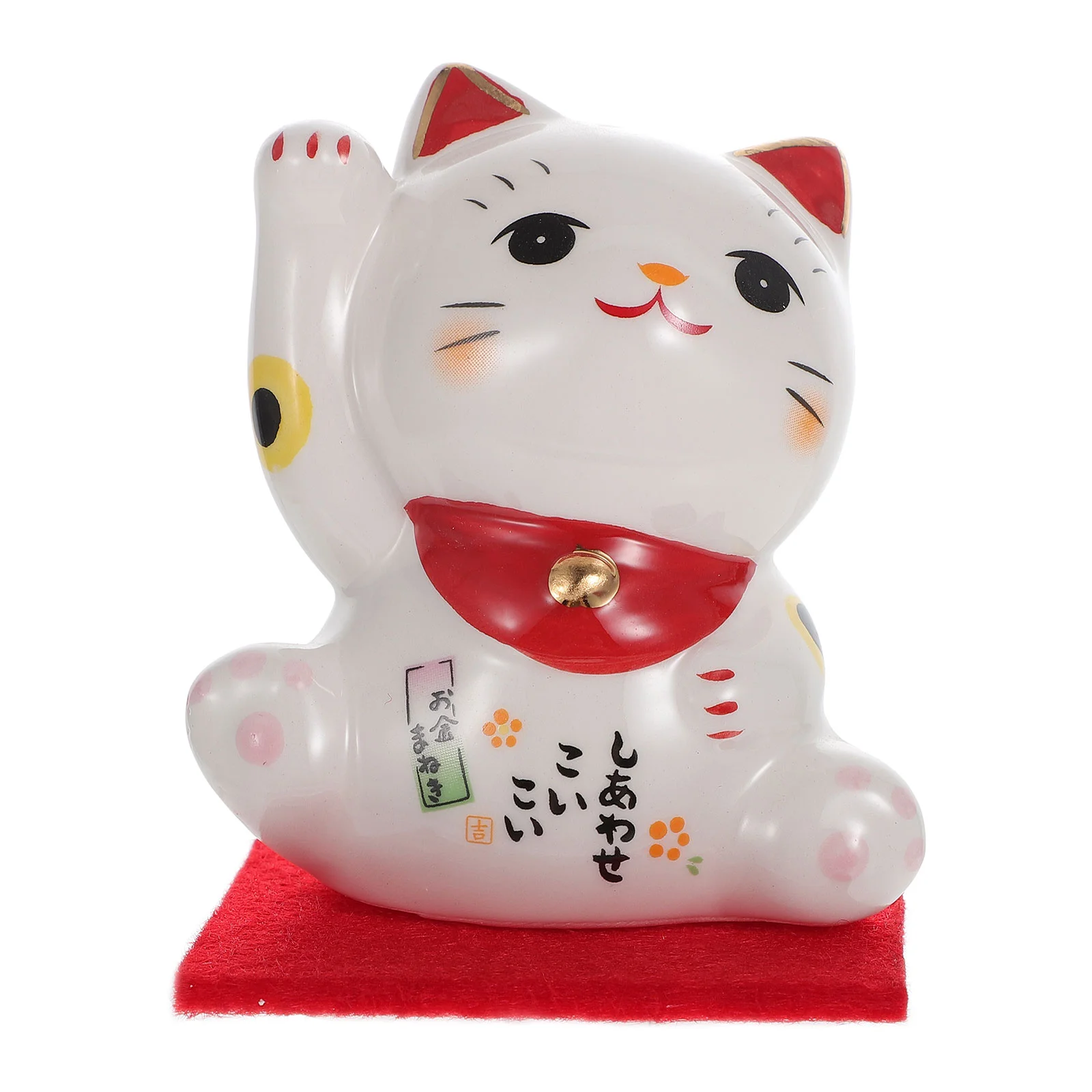 

Cat Lucky Fortune Figurine Statue Neko Japanese Maneki Decor Ceramic Figurines Ornament Shui Feng Good Car Desktop Luck Animal