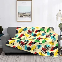 abstract colorful tropical leaves pattern carpet hot bed blanket bed covers luxury blanket blanket flannel blanket