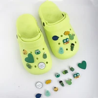 2022 new products color frog shoes flower hole shoes diy croc charms jibz resin fresh pastoral style special buckle for hole sho