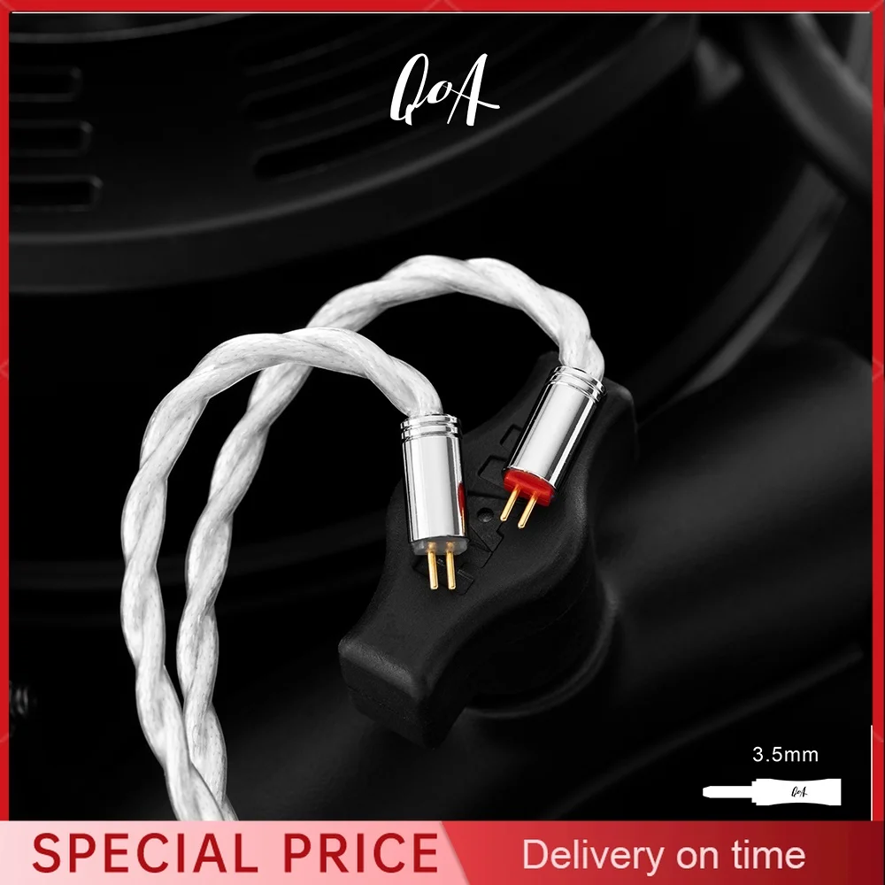 

QoA виски посеребренный 5N OCC + сплав наушники с медным покрытием кабель со сменной вилкой 3,5 & 4,4 мм для авиации Vesper 2