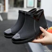 Botas De lluvia impermeables antideslizantes para mujer, zapatos De trabajo impermeables, a la moda, 2022