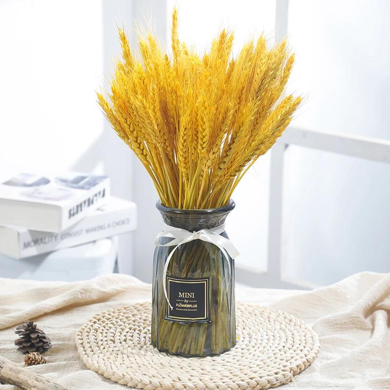

23cm Wheat Ear Flower Natural Dried Flowers Wheat Bouquet For Wedding Party Decoration DIY Home Table Wedding Christmas Decor