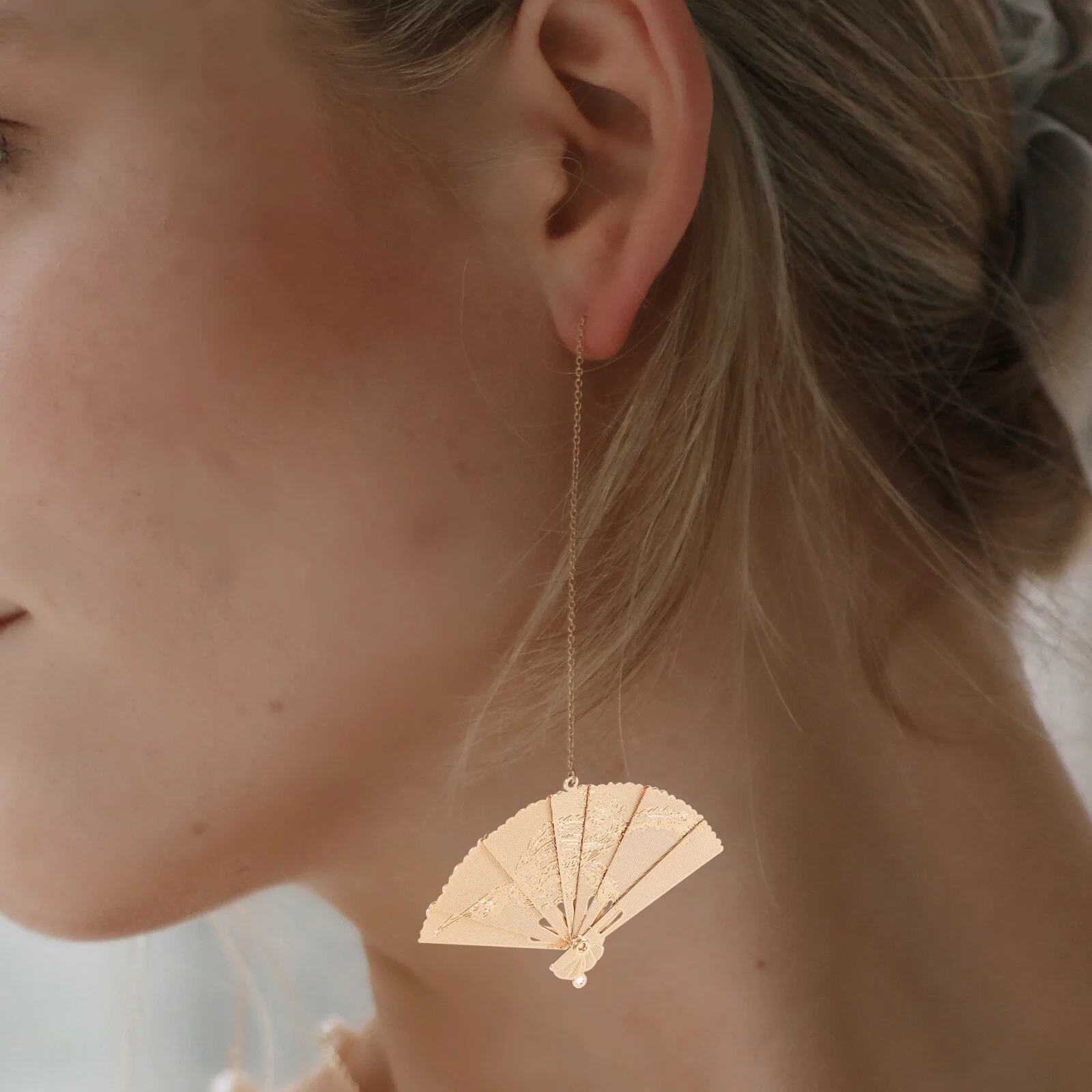 5 Pcs Vintage Accessories Foldable Fan Brass Pendant Charms Jewelry Making Jewelries 5X3.4CM DIY Small Copper Metal