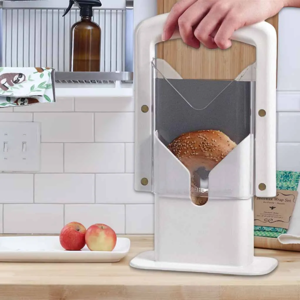 

Stainless Steel Bagel Slicer Metal Bread Machine Universal Muffins Splitter Mold Professional Party Food Baking Tool