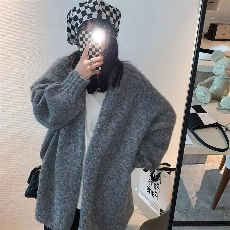 

Lazy Style Gentle Cardigan Loose Sweater 2022 Autumn and Winter New Outdoor Thickened Knitting Coat Sweaters for Women
