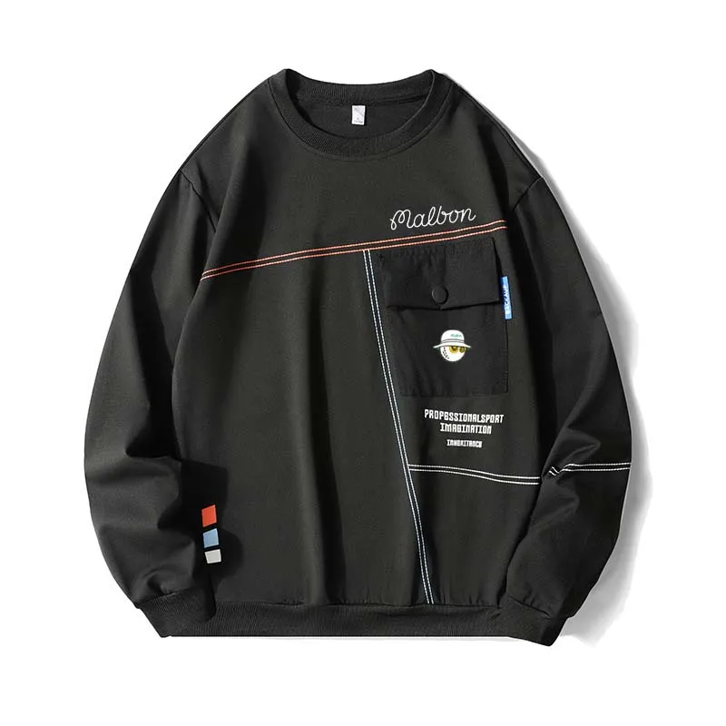 New Men Malbon Golf Oversized Hoodies Warm Casual Sweatshirts Spring Autumn Men's Sweater Pullovers Fashion