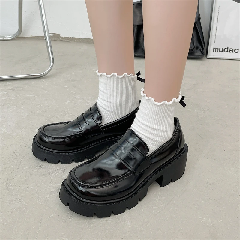 

Обувь Lolita в готическом стиле на платформе, Туфли Мэри Джейн для девочек, японская школьная форма Jk, аксессуары, обувь В Стиле Лолита, обувь на платформе для колледжа
