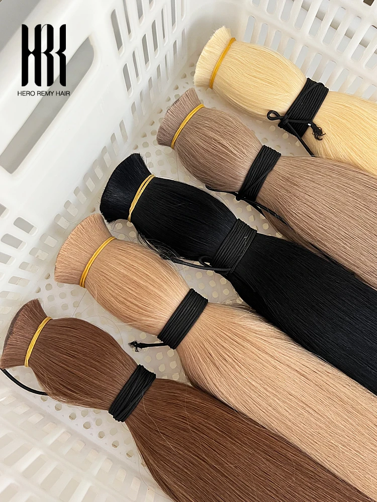 Фото 100% настоящие человеческие волосы Remy, без утка, медовые светлые волосы, объемные индийские девственные вязанные крючком волосы, прямые плетения волос для плетения №1