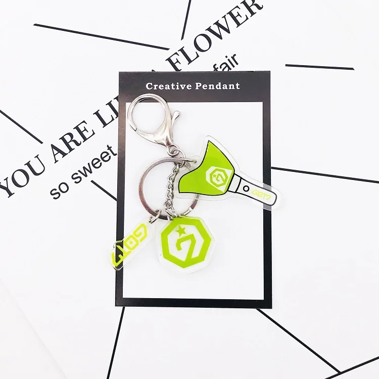 Kpop GOT7 keychain cute SEVENTEEN TWICE pendant key chain lightstick stick key chain ring k-pop new arrivals