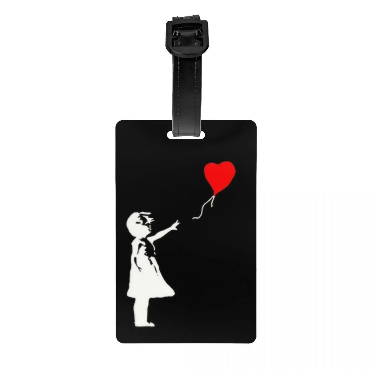 

Custom Banksy's Balloon Girl Luggage Tag With Name Card Banksy World Peace Privacy Cover ID Label for Travel Bag Suitcase