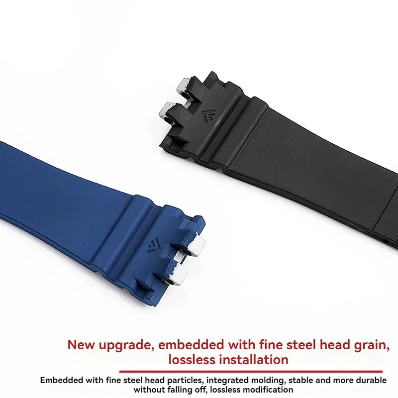 Фото Для Casio GMW-B5000 GM-B2100 MRG-B5000 черный, синий, вогнуто-выпуклый ремешок из фторкаучука, ремешок для часов, модифицированный мужской ремешок №4