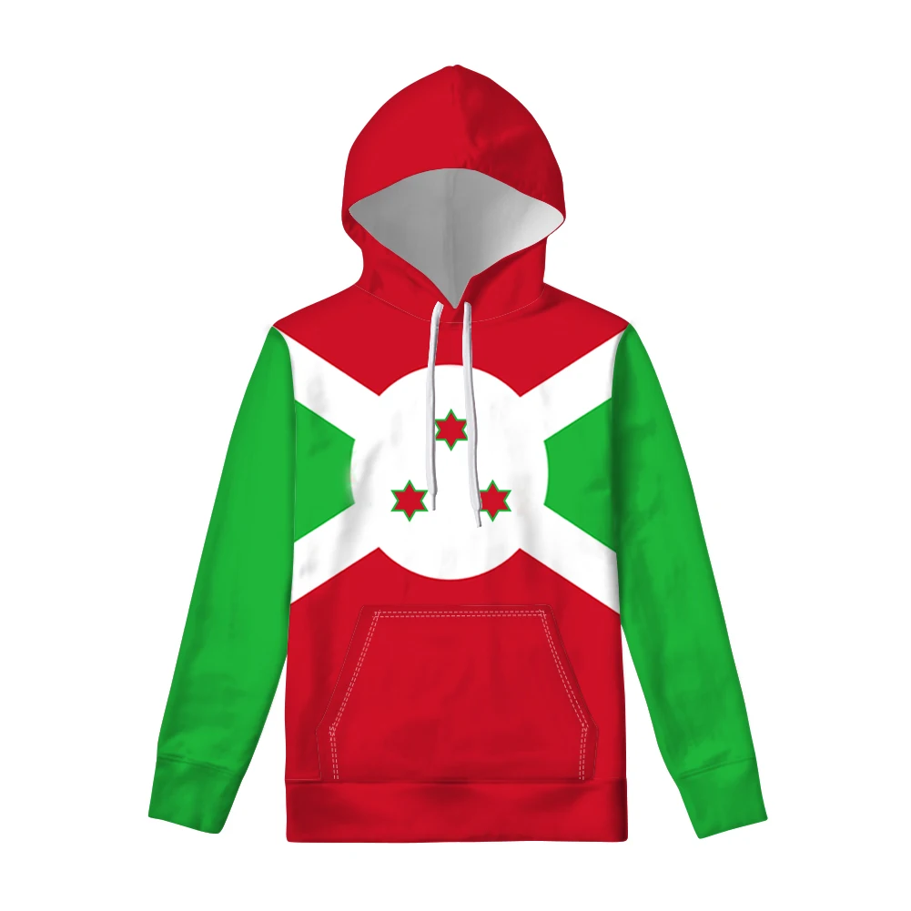 

Burundi Zipper Hoodie Free 3d Custom Made Name Number Team Logo Bi Pullover Bdi Country French Nation Burundian Flag Clothes