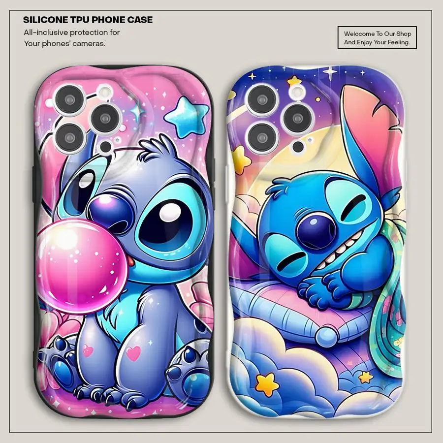 Disney Cartoon Cute Stitch Phone Case for Vivo Y02 Y12 Y15S Y16 Y17 Y19 Y20 Y20i Y21 Y21A 2021 Y35 Y22S Y36 Y50 4G 5G Cover