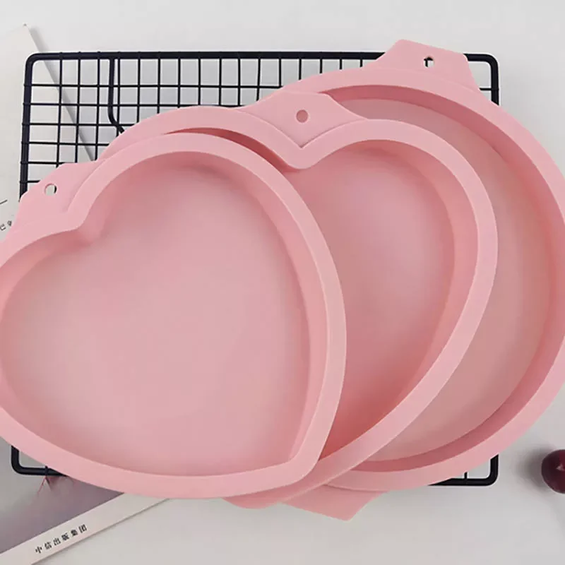 

NEW2022 Multi Purpose Baking Pan Tools 1Pcs 6/8 Inch Rainbow Cake Mould Ice Trays Non-stick Platinum Silicone Round/Heart Shape