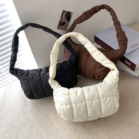 new oxford cloth womens shoulder bag folds rhombus embroidery thread underarm bag niche design simple handbags for women