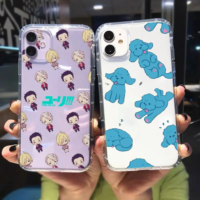 Чехол для телефона с защитой от ударов для IPhone 11 12 13 14 Pro Max Mini X XS MAX 8 7 Plus XR Fundas Japan Anime Hot Yuri on Ice Silicone Cover.
