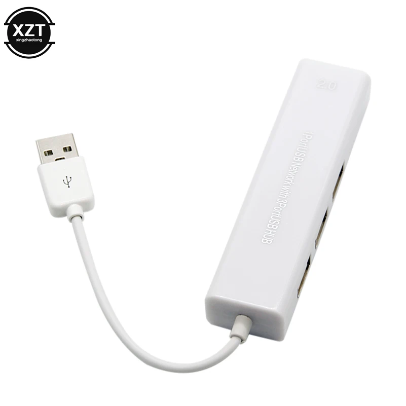 USB Ethernet to RJ45 Network Card 10/100 Mbps Lan Adapter with 3 Ports USB 2.0 HUB for  Mac iOS Xiaomi Mi Box Laptop PC images - 6