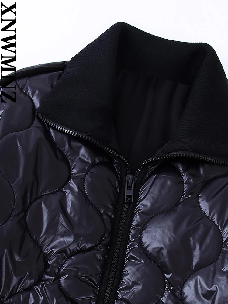 XNWMNZ Women 2022 Fashion Oversized Thick Warm Padded Coat Vintage Long Sleeve Patch Pockets Casual Female Outerwear  Overcoat