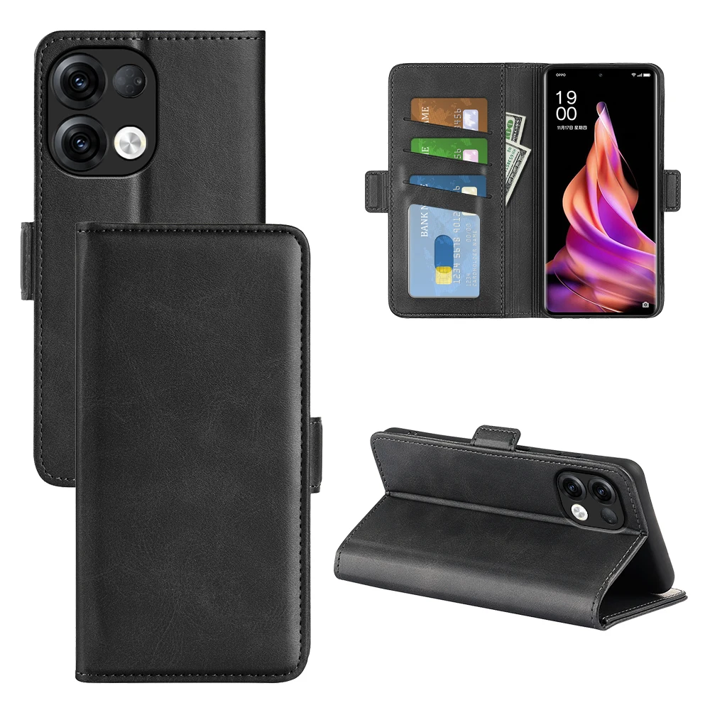 Кожаный чехол-бумажник для OPPO Reno 9 Кожаный чехол-бумажник для OPPO Reno 9