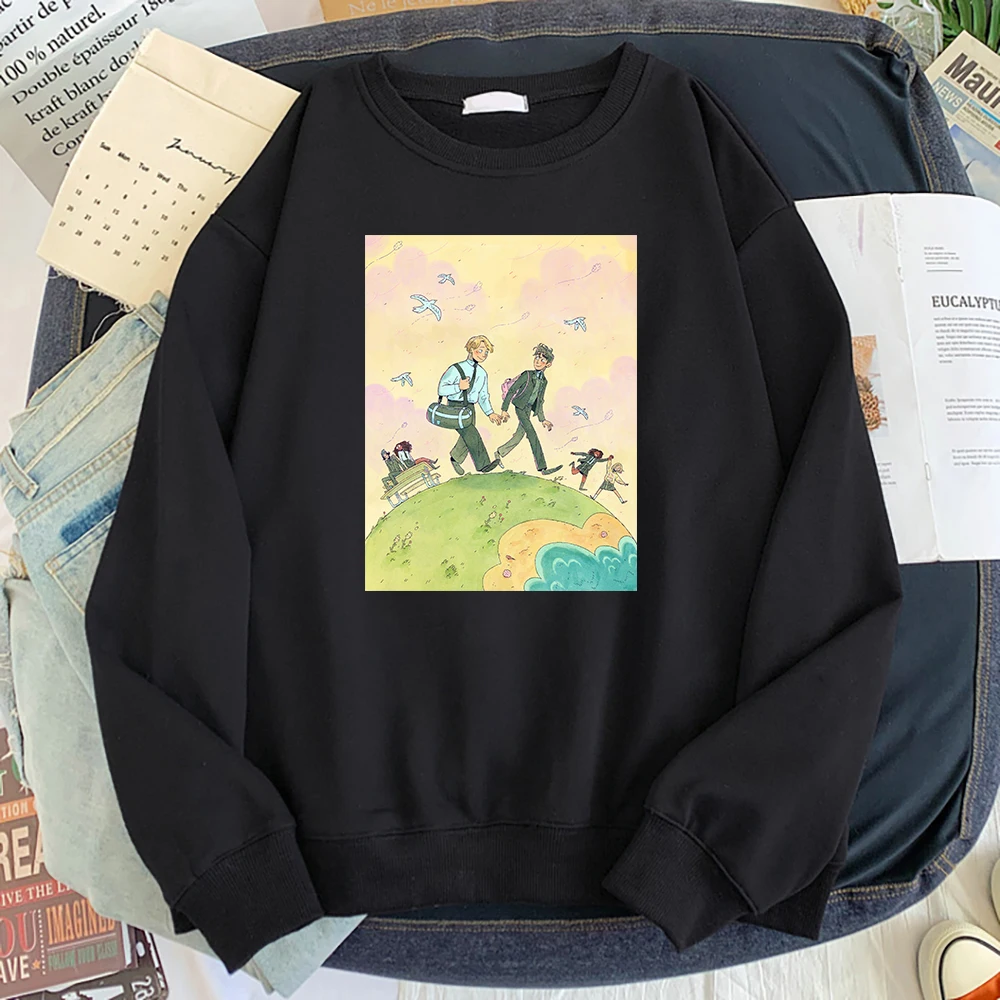 

Толстовки с рисунком из аниме сердечек повседневные Мягкие женские мужские уличные Свободные толстовки в стиле хип-хоп удобные флисовые му...