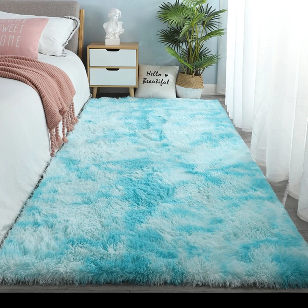 

Silky Fluffy Carpet Modern Home Decor Long Plush Shaggy Rug Children Play Mats Sofa Living Bedroom Bedside Mat Balcony Carpets