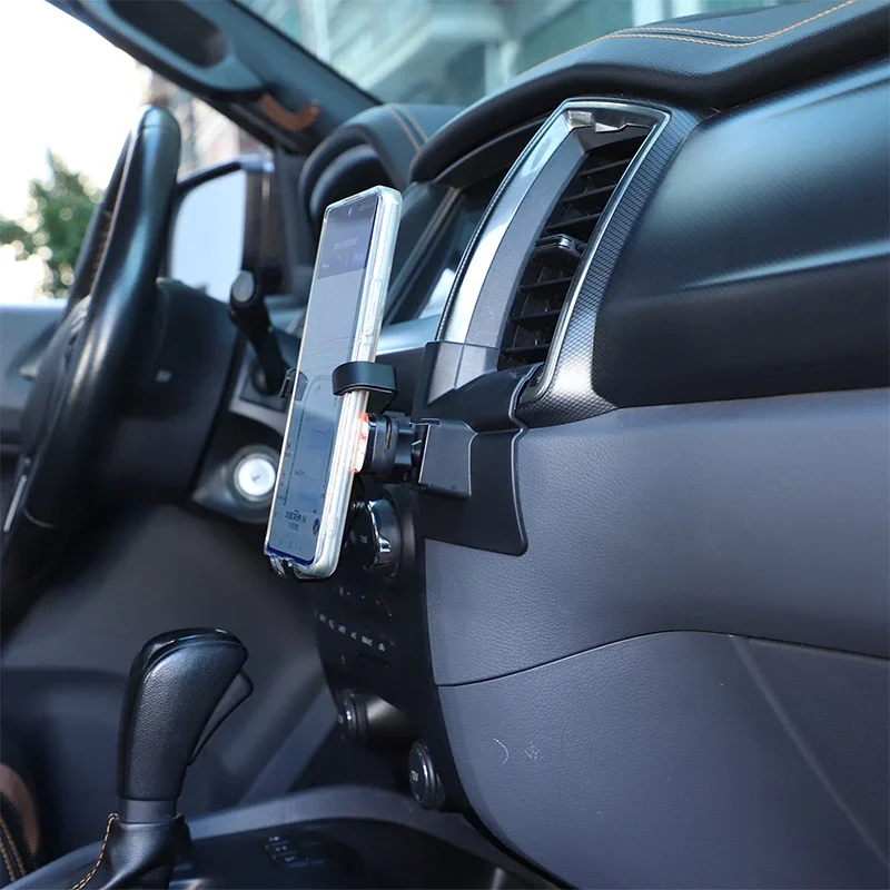 Для Ford Ranger Wiltrak 2015-2021 ABS черный Автомобильный Центральный экран навигации ниже