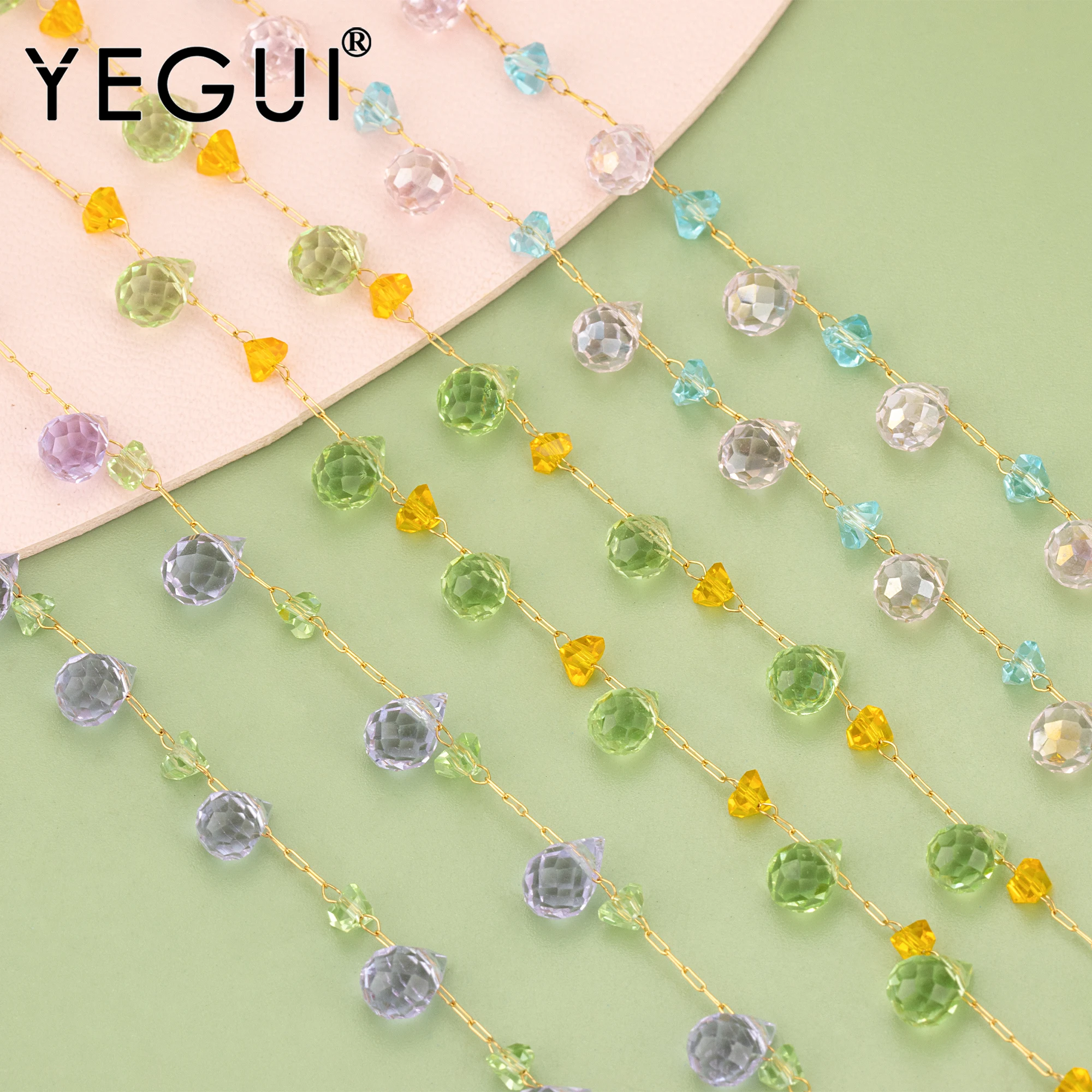 Цепочка YEGUI C394 нержавеющая сталь без никеля стекло ручная работа Подвески diy