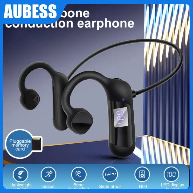 

Not In-ear With Digital Power Display Wireless Headphone Support Tf Card Bone Conduction Headset 5.0 Music Earphone