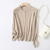 2022 women wool knitted cardigan spring and autumn womens o neck top cashmere sweater female bottoming shirt outer tower