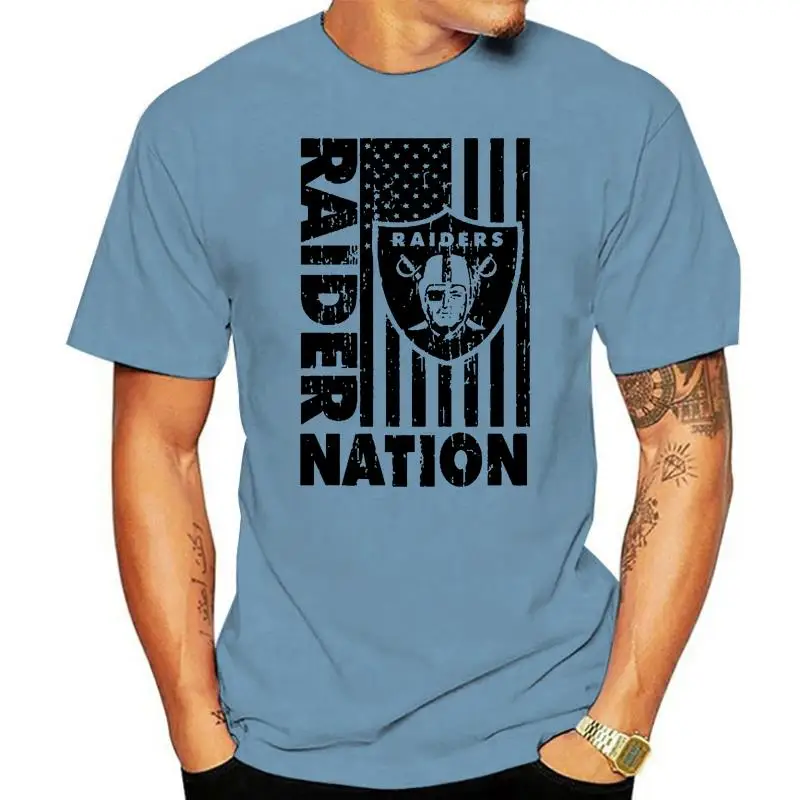 

Short Sleeves New Fashion T-shirt Men Clothing Men's Raider Nation T-shirt Grey Xxxl
