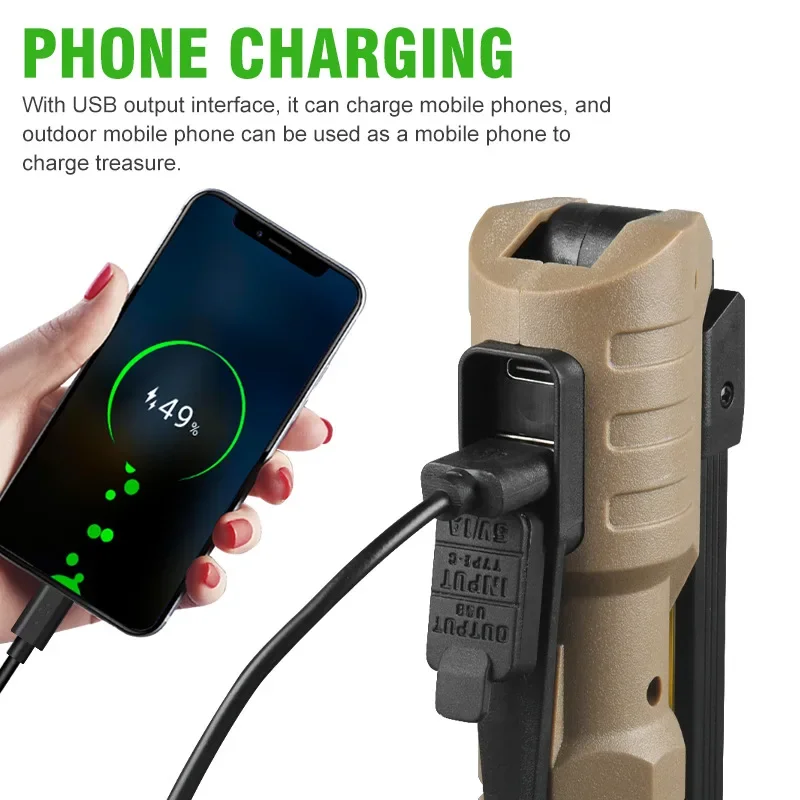 Складной портативный прожектор KDULIT яркий рабочий фонарик типа C