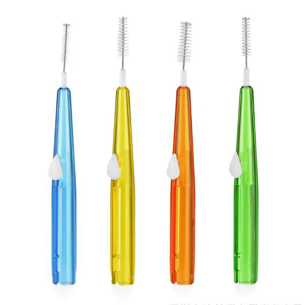 

60pcs Interdental Brushes Portable Safe Push- Interdental Cleaners Toothpick Brush Care Brush Cleaner Floss Brush for Adults