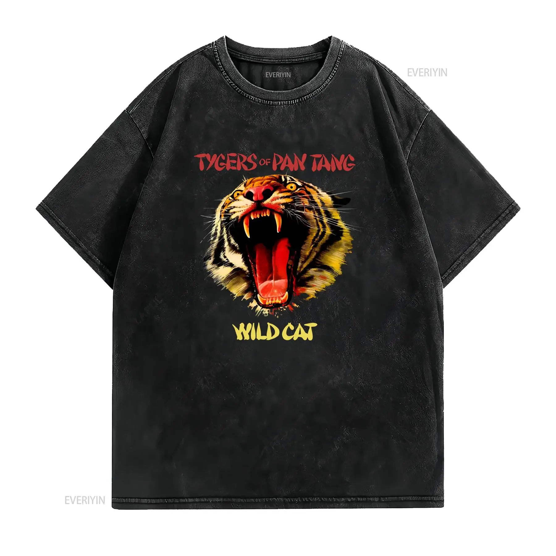 Фото Футболка Tygers Of Pan Tang Wild Cat, винтажная, для взрослых, размер S-5XL, MM1164, с эффектом потертости, слегка комфортная, мужская, модная, винтажная, мягкая. №2