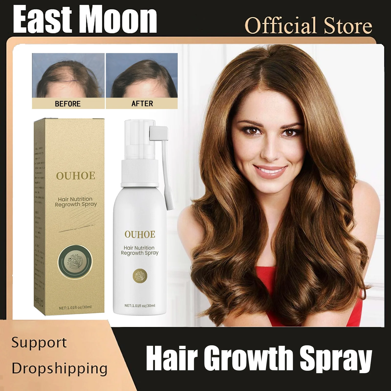 

Hair Regrowth Spray for Men Women Repair Nourish Hair Roots Effective Anti Hair Loss Dandruff Scalp Treatments Beauty Care 30ml