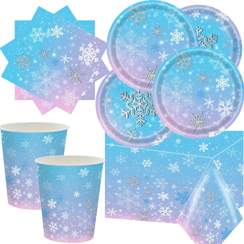 Искусственное Украшение Холодное Сердце Снежинки Одноразовая Скатерть Зимняя