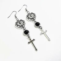 new black stone heart pendant accessories earrings pendant agate cross pendant gothic gothic moon earring pendant jewelry