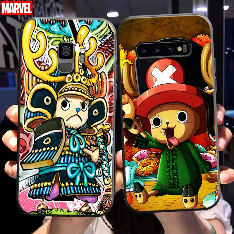 

One Piece Tony Tony Chopper Phone Case For Samsung Galaxy S10 S10E S10 Lite S9 S8 Plus Samsung S10 5G Black Liquid Silicon TPU