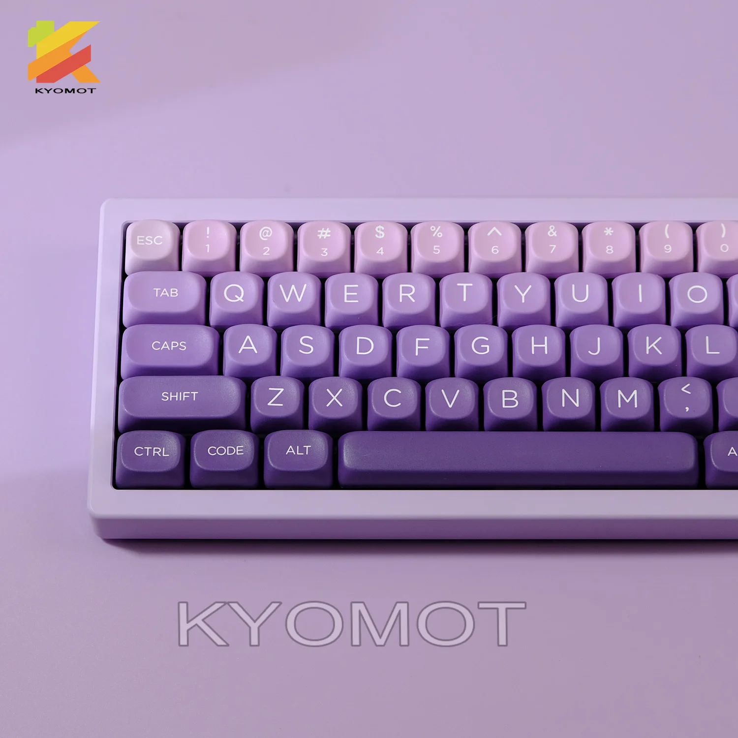 Фото KYOMOT 125-клавиш Sky Star Фиолетовый колпачок MOA Profile PBT Dye Sub Gradient колпачки для клавиш MX Switches DIY Механическая клавиатура Подарок для мальчика №1