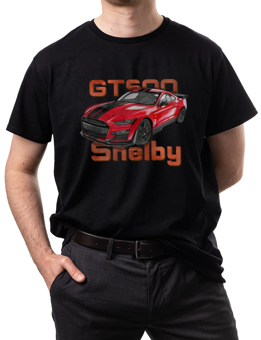 

Mustang Shelby GT500 Vintage American Muscle Cars T-Shirt. Summer Cotton Short Sleeve O-Neck Mens T Shirt New S-3XL