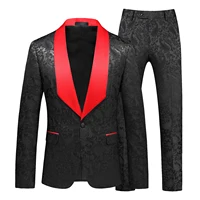 ( Jacket+Pants ) Groom Tuxedos Shawl Lapel Men Suits 2 Pieces Wedding Best Male High Quality Business Suits Plus Size S-6XL