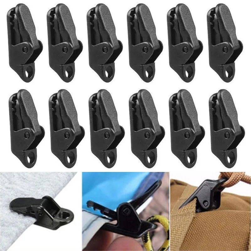 

12pcs Tarp Clamp Tent Canopy Clip Buckle Wind Rope Clamps Reusable Camping Outdoor Travel Canvas Anchor Clips Tent Accessories