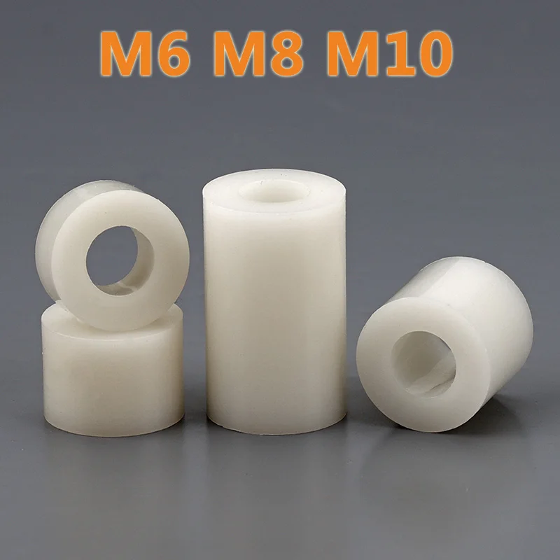 

100-10Pcs M6M8 M10 Insulation ABS Isolation Column Plastic Cushion Through Column PC Board Elevate Gasket Ring Round Hole Column