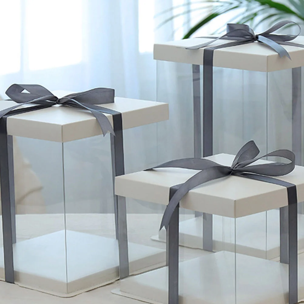 8/10/12 дюймов прозрачная коробка для торта на день рождения пластиковый