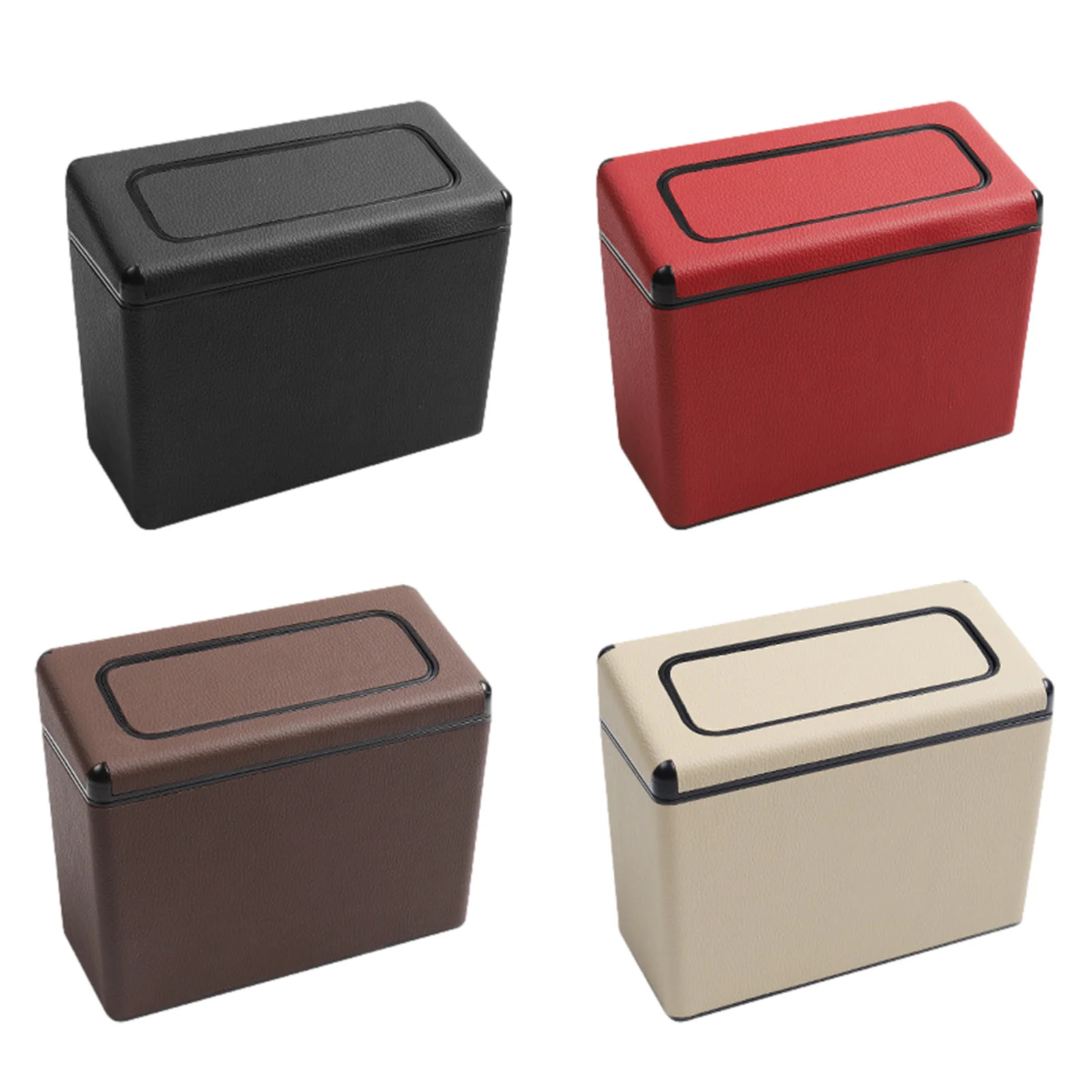 

Can Portable Mini Car Garbage Can Bin with Lid Waterproof Automotive Trash Bin Holder Organizer Container for Car Office Home